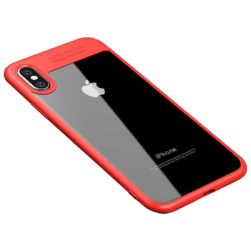 IPAKY TPU Gel Case für Apple iPhone XS X Frame elastisch Transparent