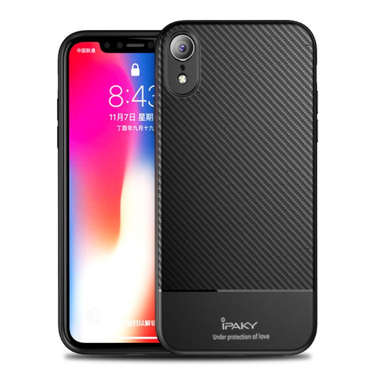 IPAKY TPU Case für Apple iPhone XR Carbon Fiber Muster