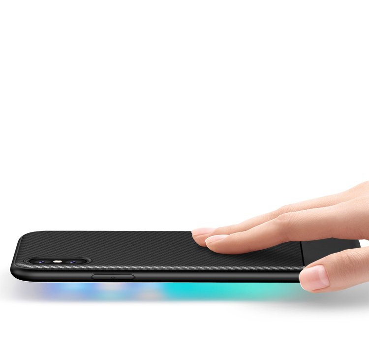 IPAKY TPU Case für Apple iPhone XR Carbon Fiber Muster