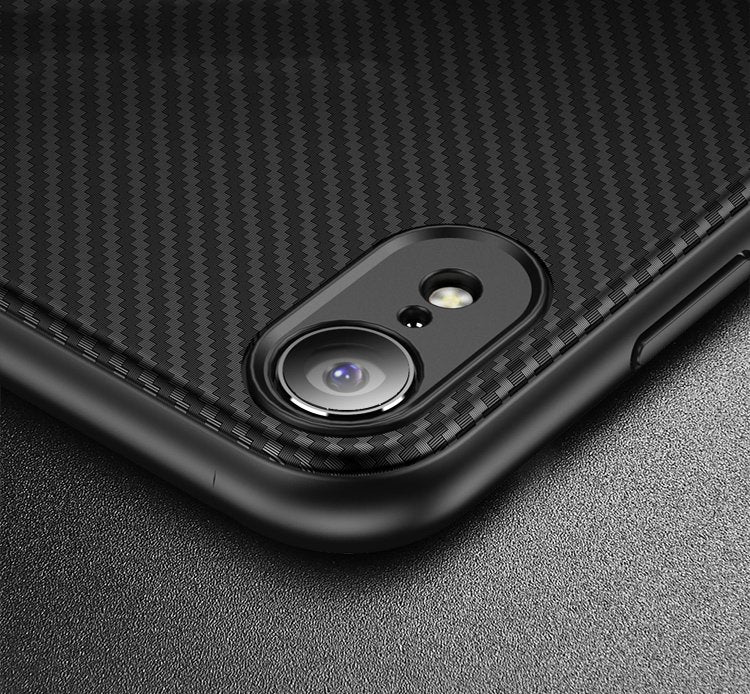 IPAKY TPU Case für Apple iPhone XR Carbon Fiber Muster