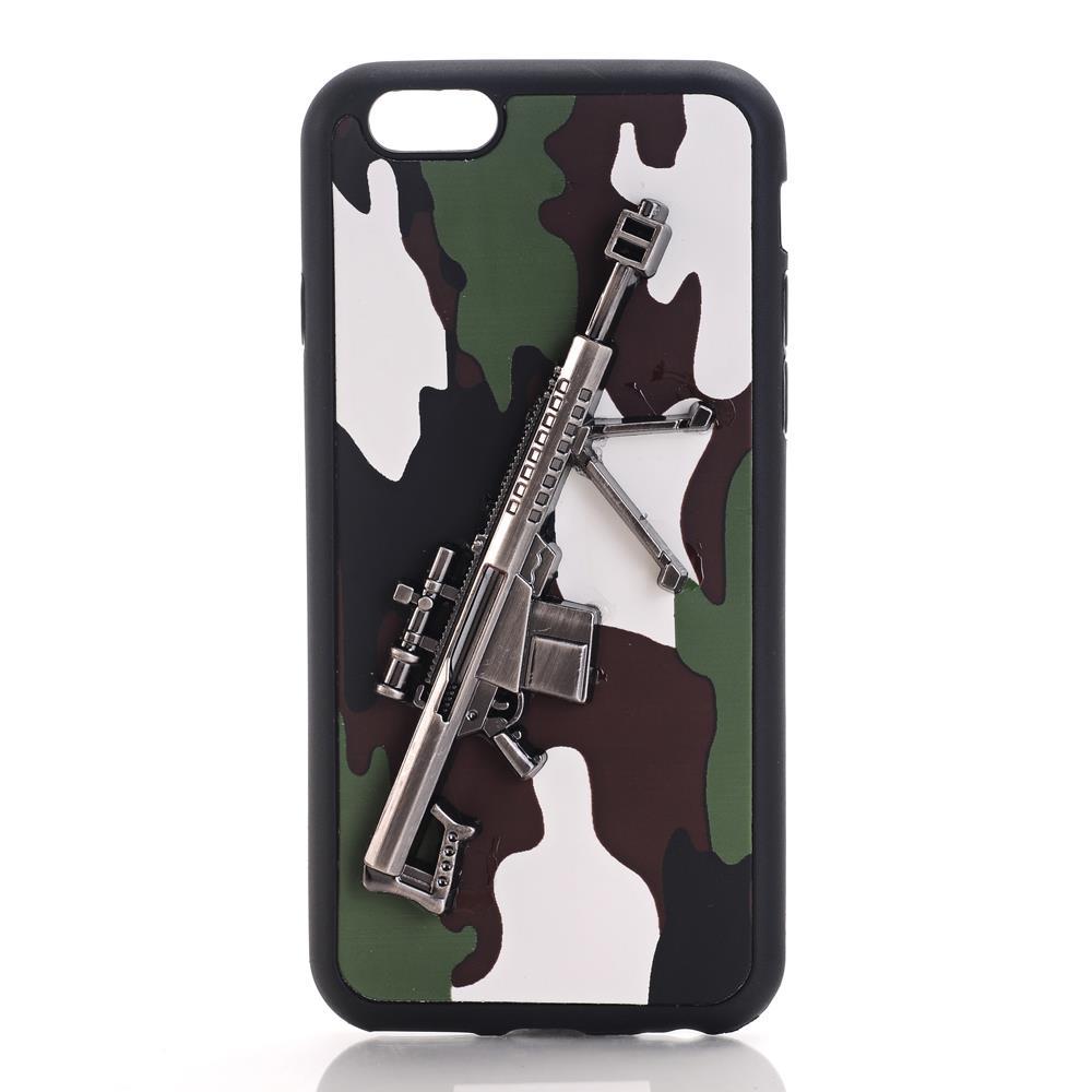 TPU Case für Apple iPhone 6 6S 3D Gun Pattern Gewehr Camouflage