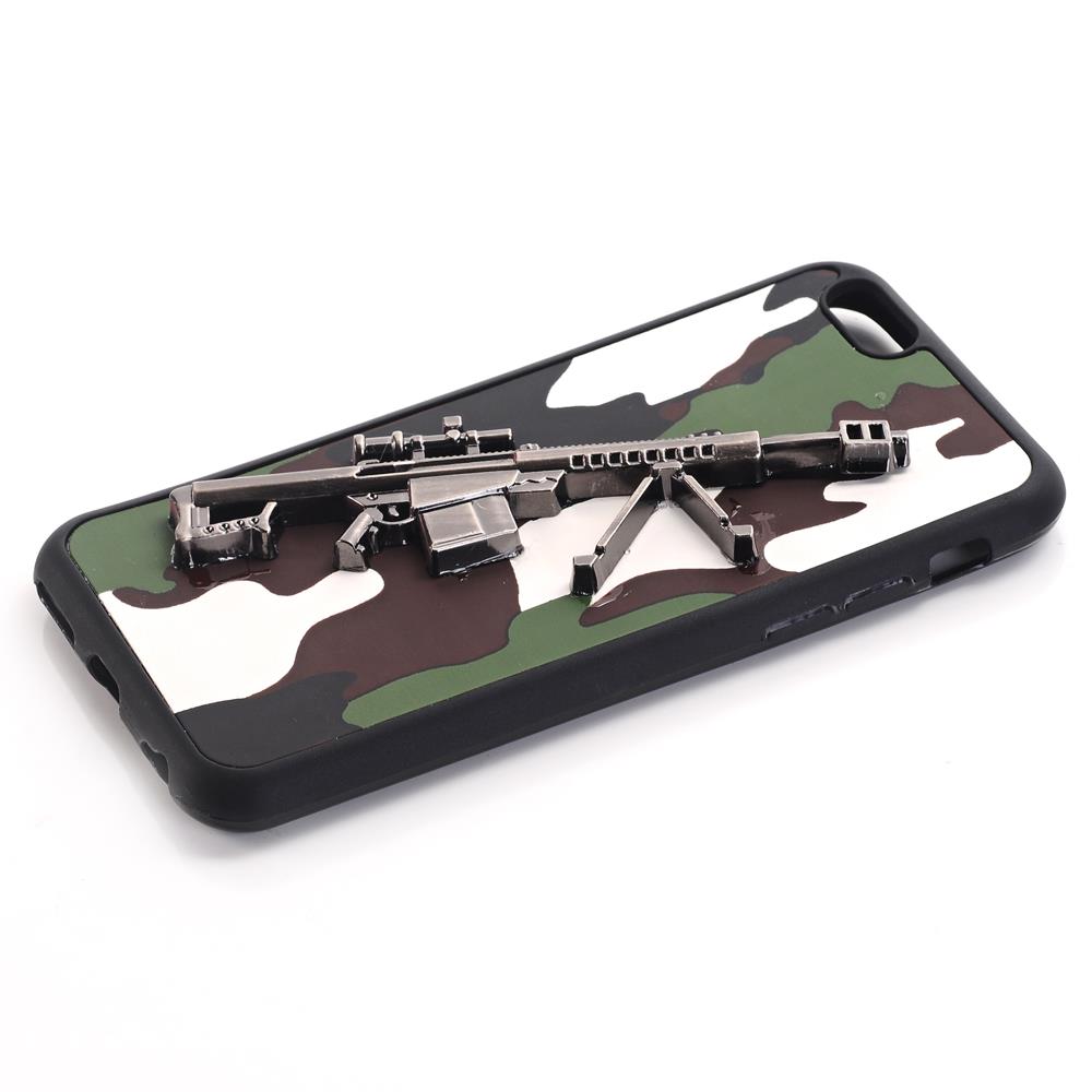 TPU Case für Apple iPhone 6 6S 3D Gun Pattern Gewehr Camouflage