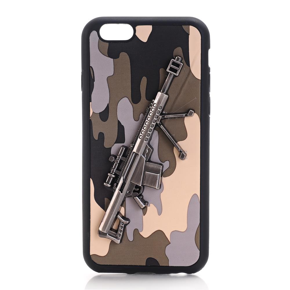 TPU Case für Apple iPhone 6 6S 3D Gun Pattern Gewehr Camouflage