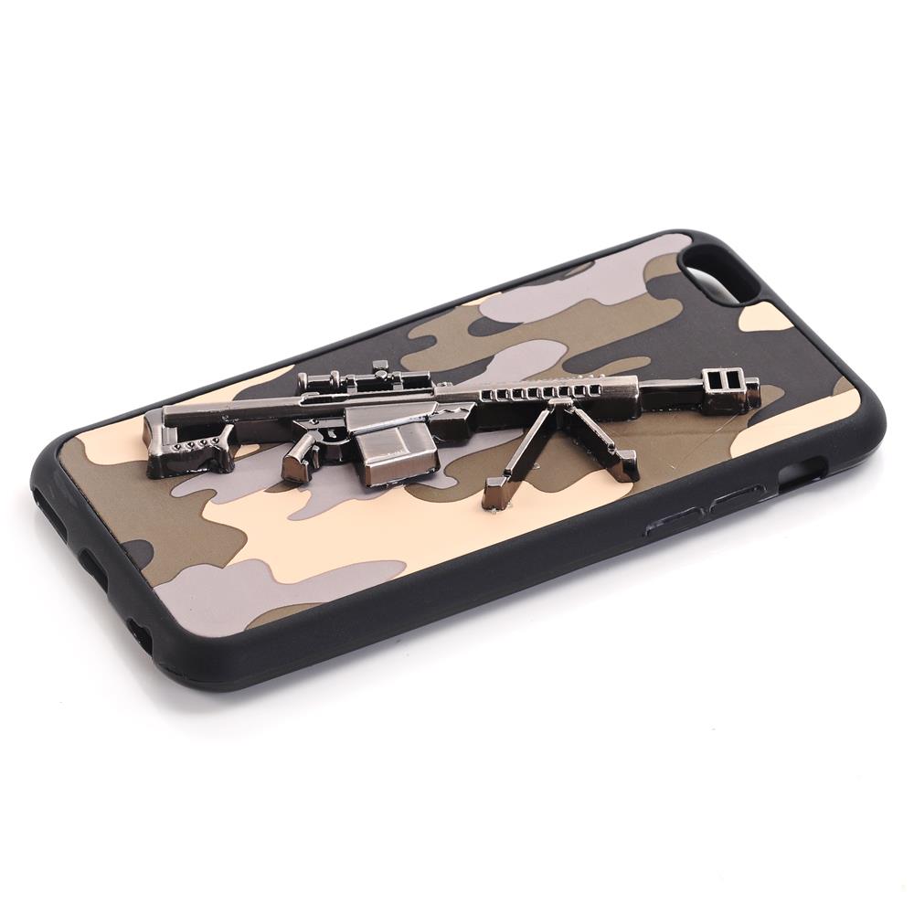 TPU Case für Apple iPhone 6 6S 3D Gun Pattern Gewehr Camouflage