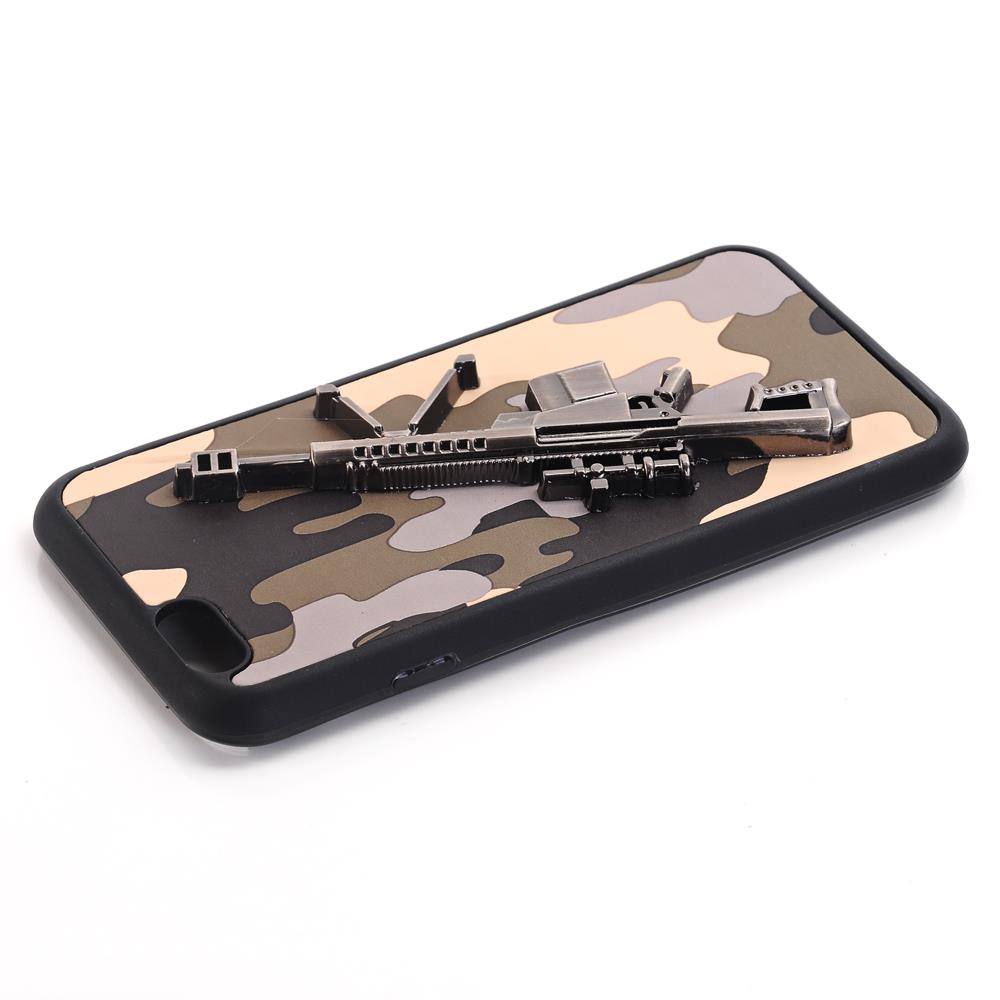 TPU Case für Apple iPhone 6 6S 3D Gun Pattern Gewehr Camouflage