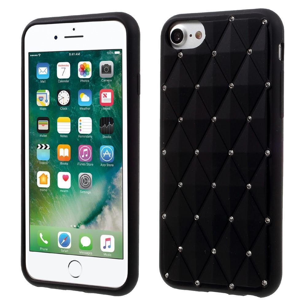 Silikon Case für Apple iPhone 8 7 SE 2020 Rhinestone Rhombus Glitzer Bling Hülle