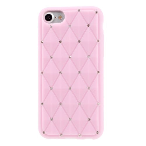 Silikon Case für Apple iPhone 8 7 SE 2020 Rhinestone Rhombus Glitzer Bling Hülle