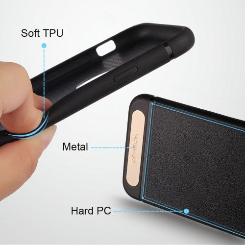 MOSHUO Hard Case für Apple iPhone 6 6S PC TPU Hybrid Metall Platte