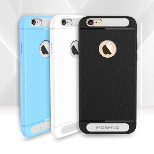 MOSHUO Hard Case für Apple iPhone 6 6S PC TPU Hybrid Metall Platte