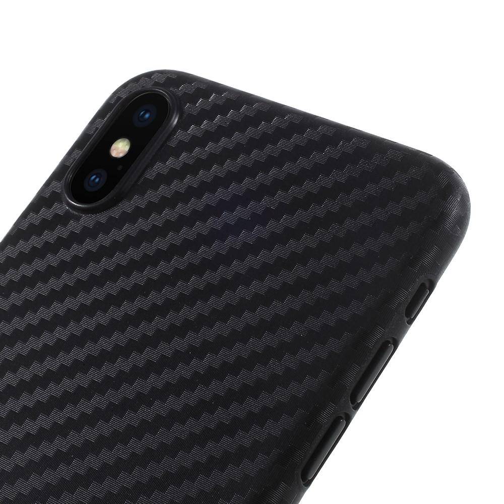 Thin Case für Apple iPhone XS X Carbon Fiber Optik Muster
