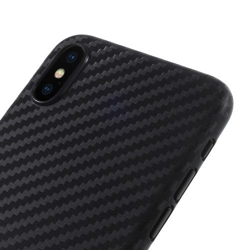 Thin Case für Apple iPhone XS X Carbon Fiber Optik Muster