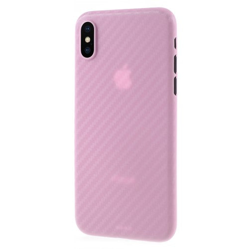 Thin Case für Apple iPhone XS X Carbon Fiber Optik Muster