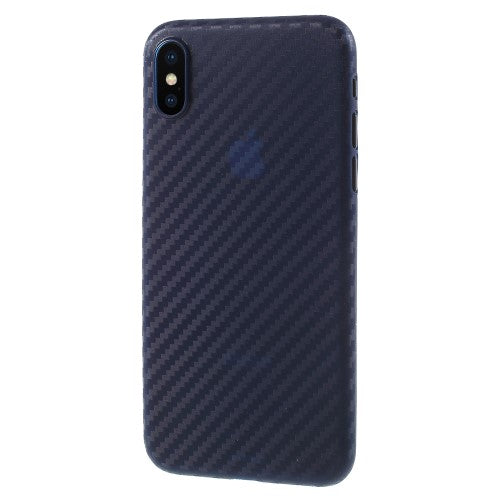 Thin Case für Apple iPhone XS X Carbon Fiber Optik Muster