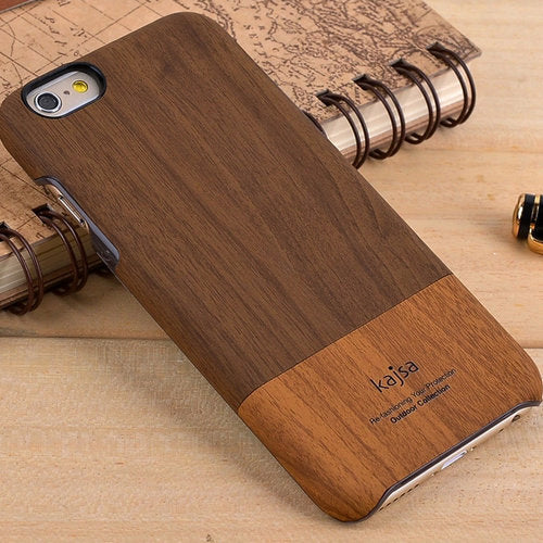 KAJSA Hard Case für Apple iPhone 6 6S Wood Grain Pattern Skin Cover