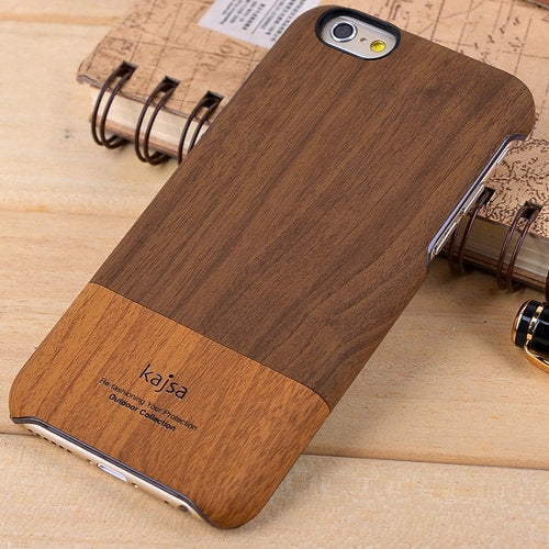 KAJSA Hard Case für Apple iPhone 6 6S Wood Grain Pattern Skin Cover