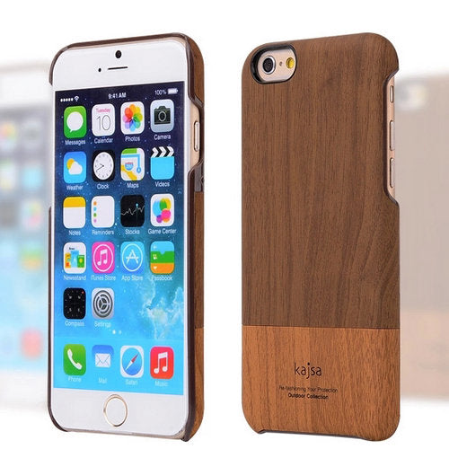 KAJSA Hard Case für Apple iPhone 6 6S Wood Grain Pattern Skin Cover