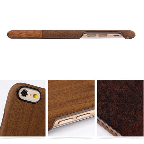 KAJSA Hard Case für Apple iPhone 6 6S Wood Grain Pattern Skin Cover