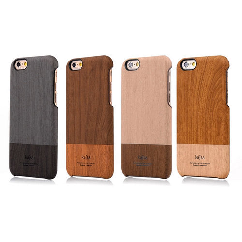 KAJSA Hard Case für Apple iPhone 6 6S Wood Grain Pattern Skin Cover