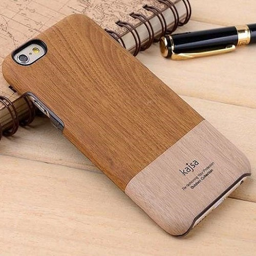 KAJSA Hard Case für Apple iPhone 6 6S Wood Grain Pattern Skin Cover