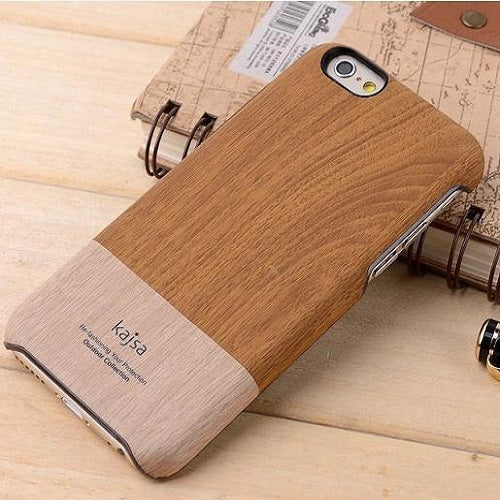 KAJSA Hard Case für Apple iPhone 6 6S Wood Grain Pattern Skin Cover