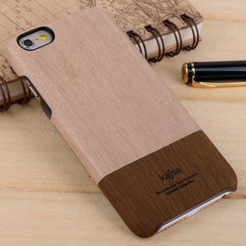 KAJSA Hard Case für Apple iPhone 6 6S Wood Grain Pattern Skin Cover