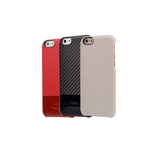 KAJSA Hard Case für Apple iPhone 6 6S Carbon Fiber Skin Look Muster Cover