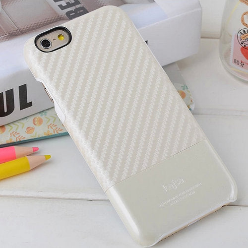 KAJSA Hard Case für Apple iPhone 6 6S Carbon Fiber Skin Look Muster Cover