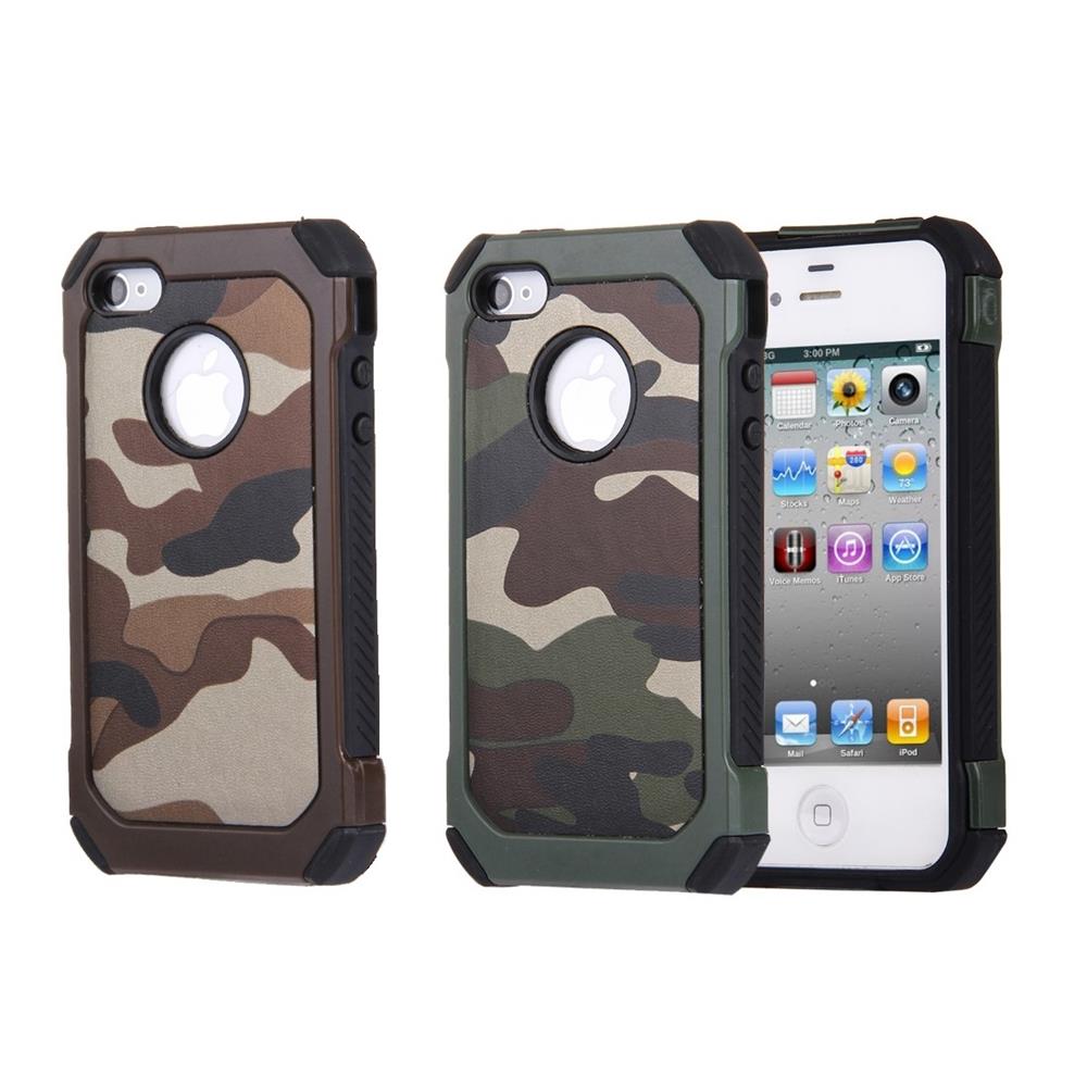 Outdoor Case für Apple iPhone 4 4S TPU Hybrid Camouflage