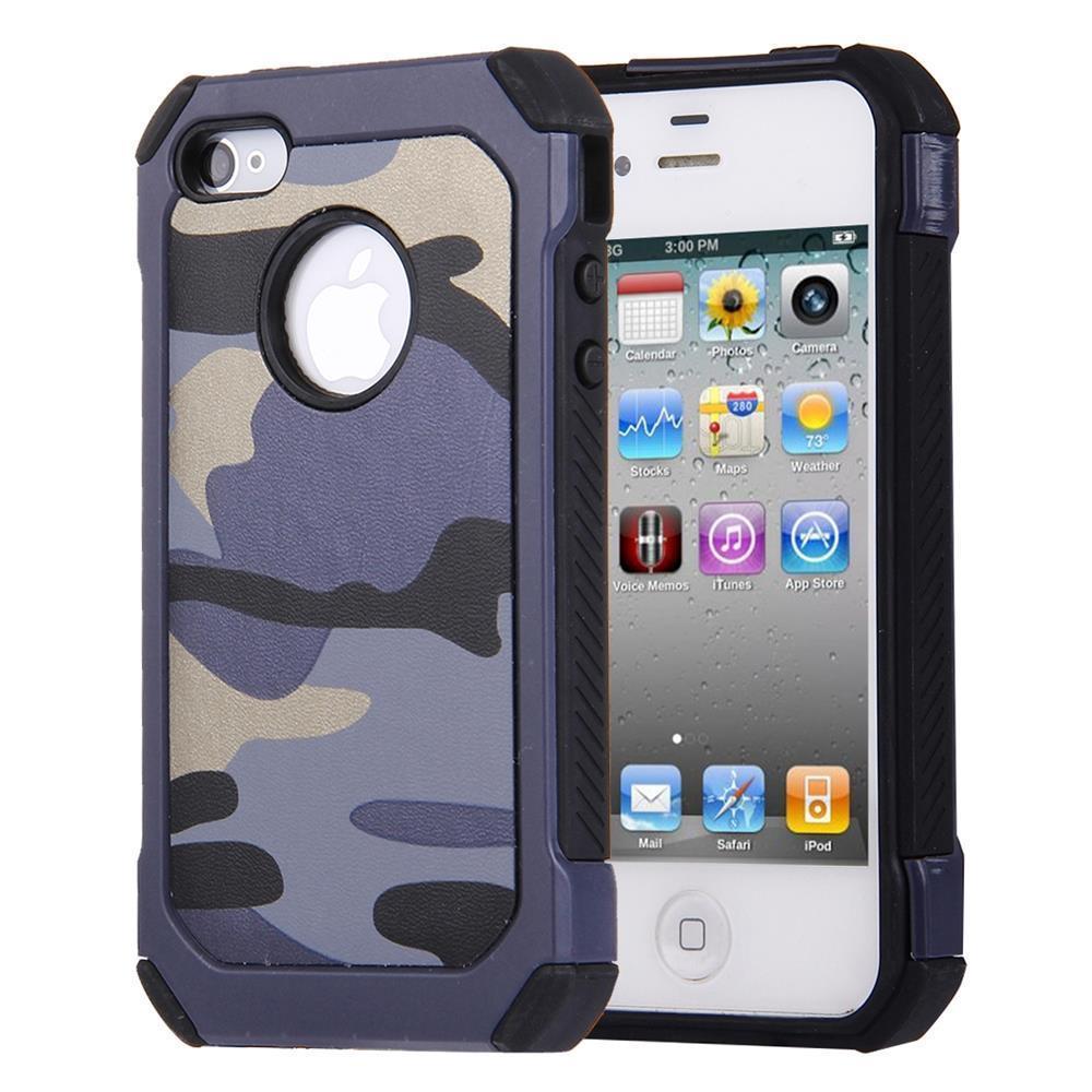 Outdoor Case für Apple iPhone 4 4S TPU Hybrid Camouflage