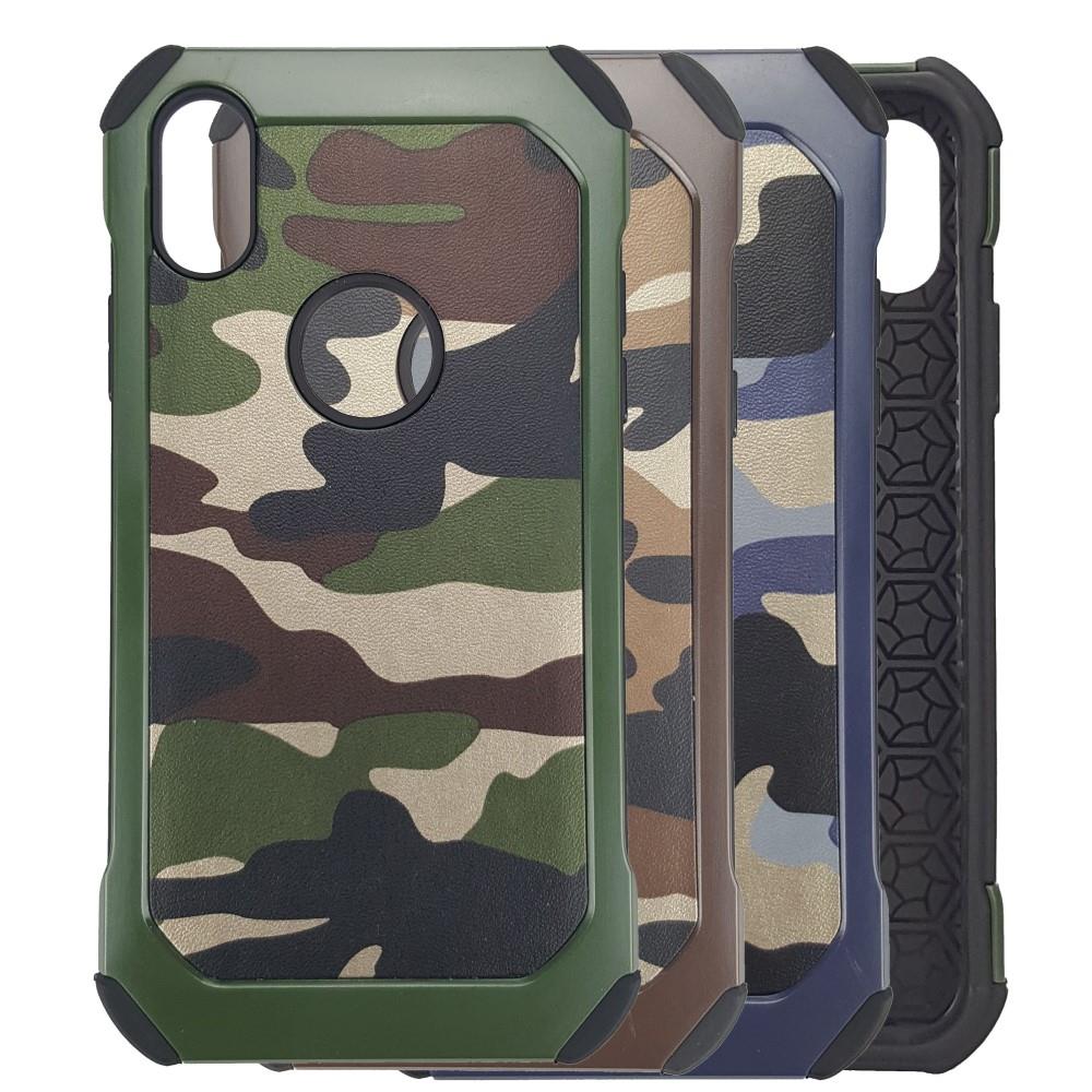 Outdoor Case für Apple iPhone XS X TPU Hybrid Tarn Camouflage