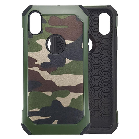 Outdoor Case für Apple iPhone XS X TPU Hybrid Tarn Camouflage