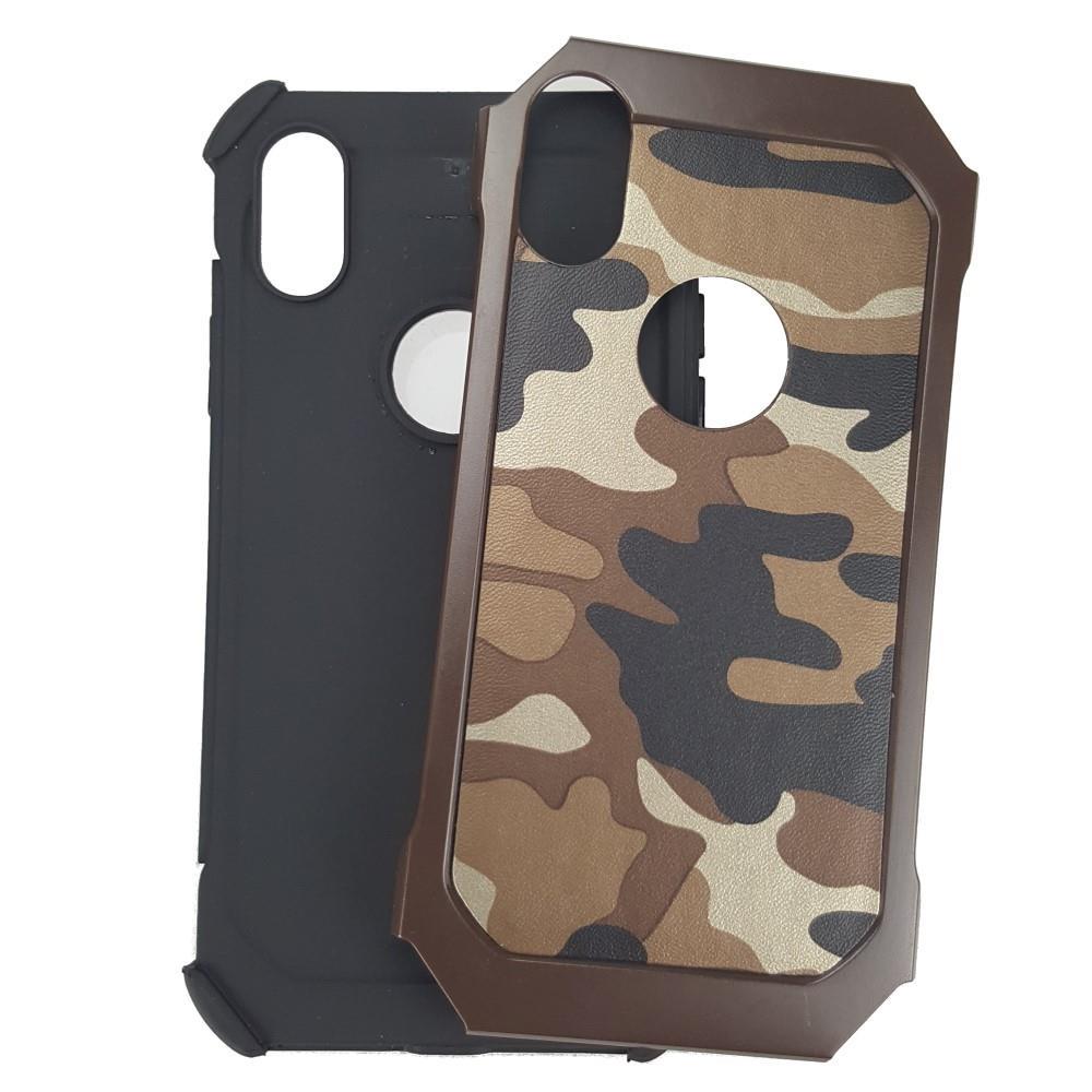 Outdoor Case für Apple iPhone XS X TPU Hybrid Tarn Camouflage