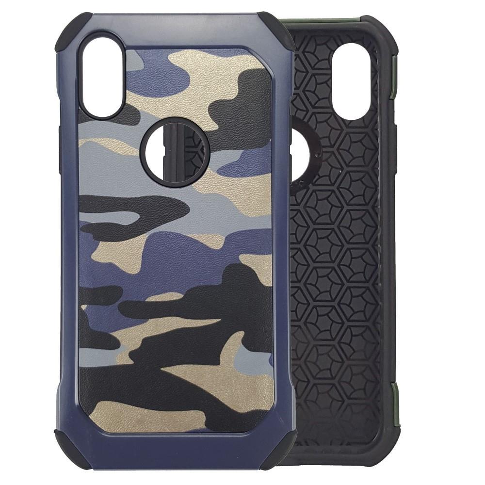 Outdoor Case für Apple iPhone XS X TPU Hybrid Tarn Camouflage