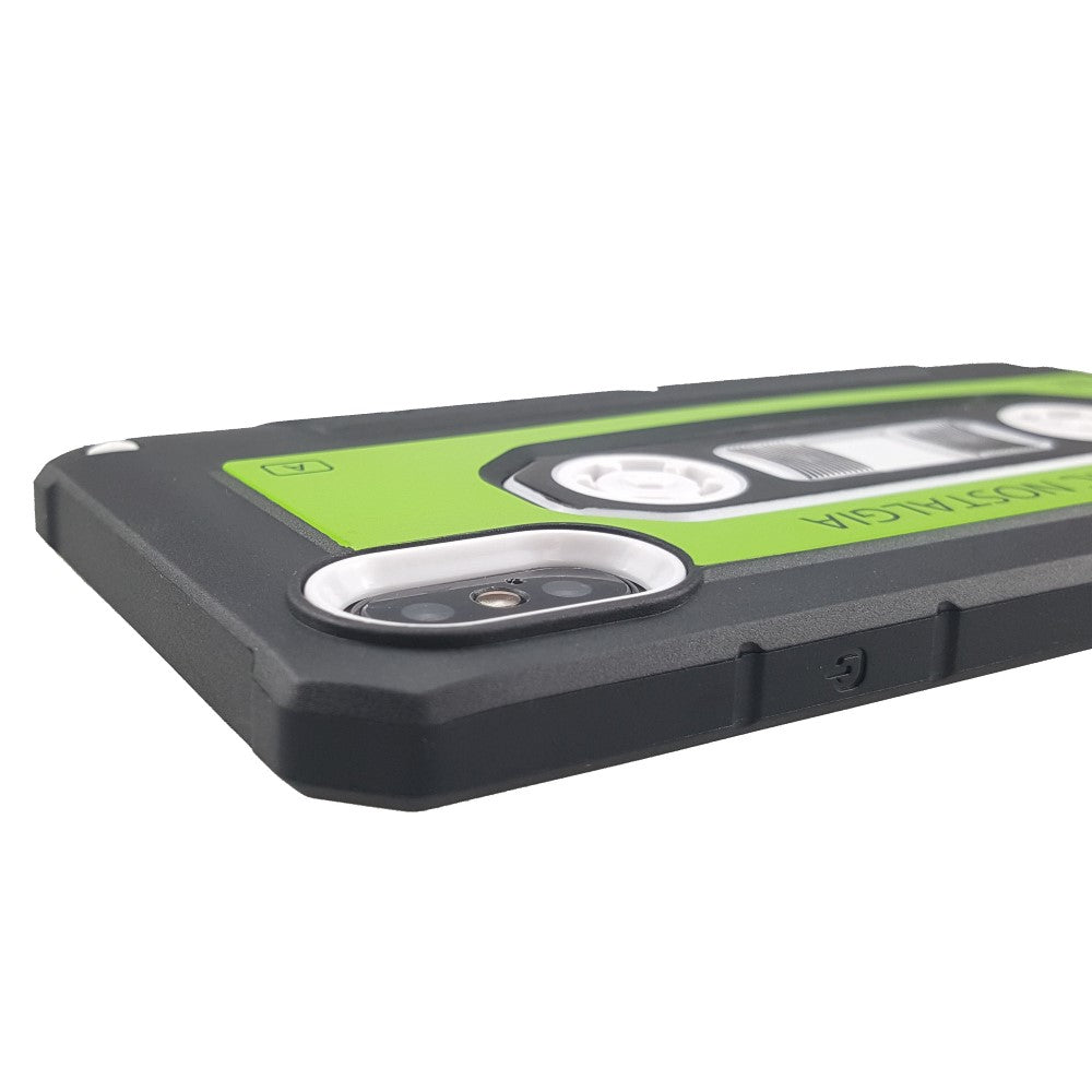 Outdoor Case für Apple iPhone XS X PC + TPU Nostalgie Tape Retro