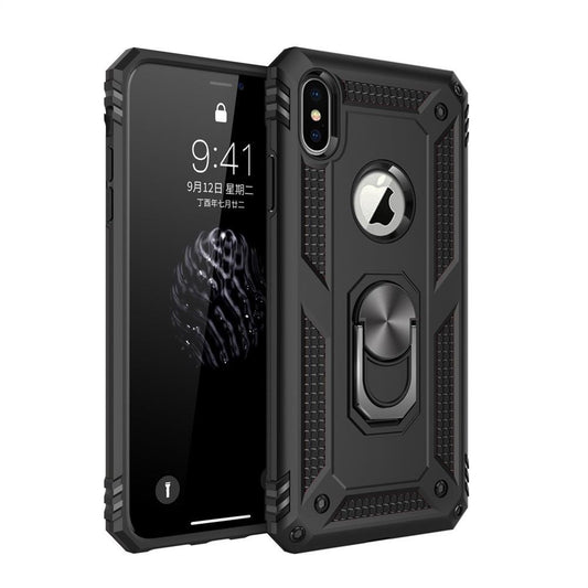 Outdoor Case für Apple iPhone XS X TPU Hybrid Sergeant Metall Ring Hülle Cover