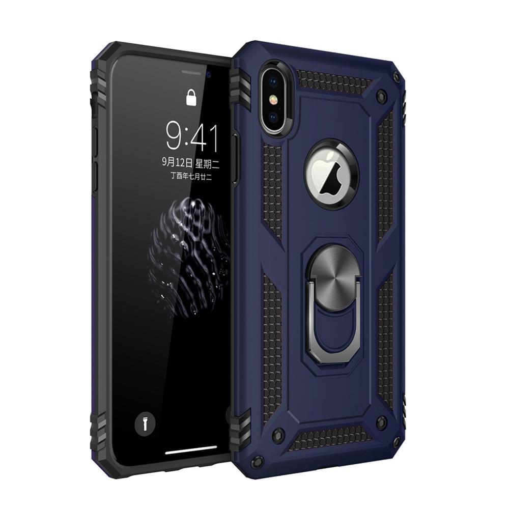 Outdoor Case für Apple iPhone XS X TPU Hybrid Sergeant Metall Ring Hülle Cover