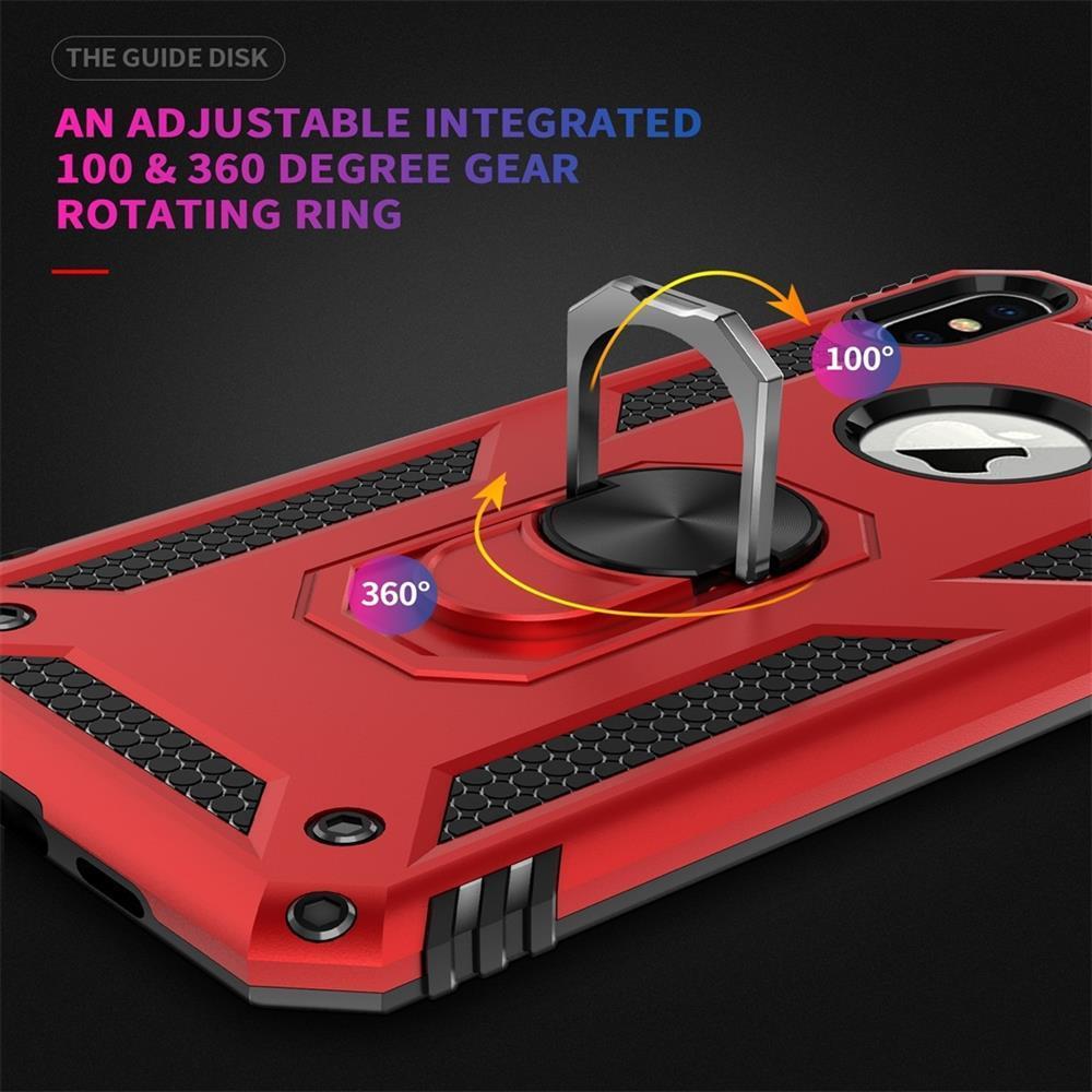 Outdoor Case für Apple iPhone XS MAX TPU Hybrid Sergeant Armor Metall Ring Hülle