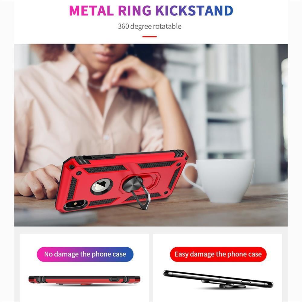 Outdoor Case für Apple iPhone XS MAX TPU Hybrid Sergeant Armor Metall Ring Hülle