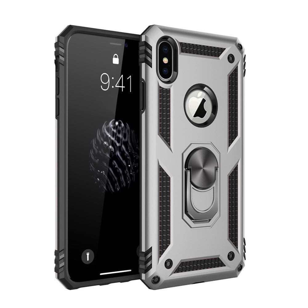 Outdoor Case für Apple iPhone XS MAX TPU Hybrid Sergeant Armor Metall Ring Hülle