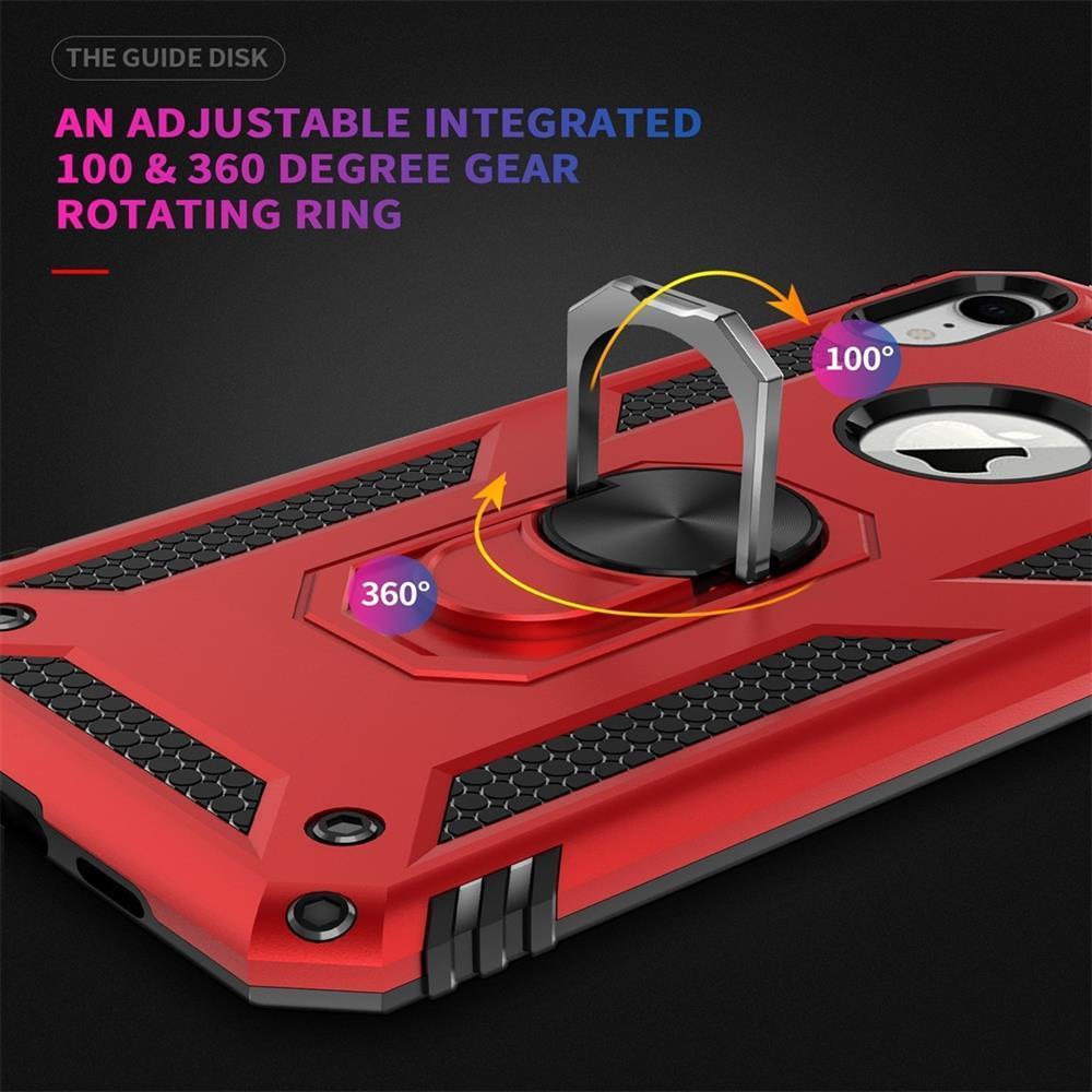 Outdoor Case für Apple iPhone XR TPU PC Hybrid Sergeant Armor Metall Ring Hülle