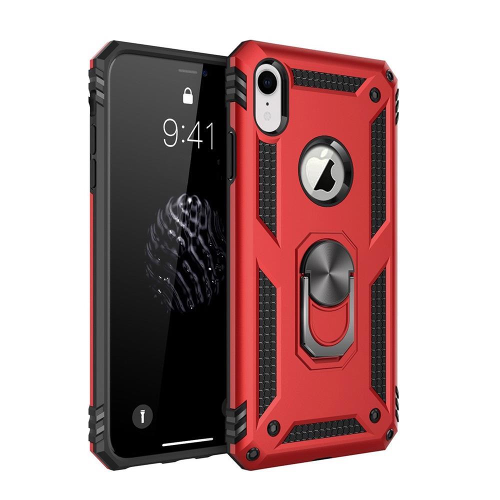 Outdoor Case für Apple iPhone XR TPU PC Hybrid Sergeant Armor Metall Ring Hülle