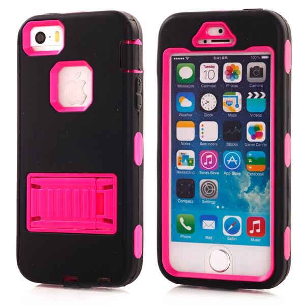 Outdoor Case für Apple iPhone SE 5 5S Hybrid Silikon Kickstand