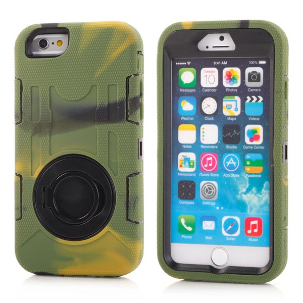 Outdoor Case für Apple iPhone 6 6S Silikon Shookproof Ring Kickstand