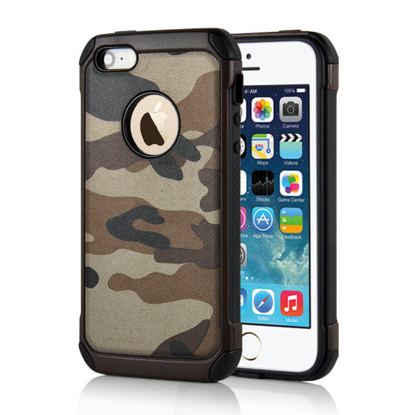 Outdoor Case für Apple iPhone SE 5 5S TPU Hybrid Camouflage