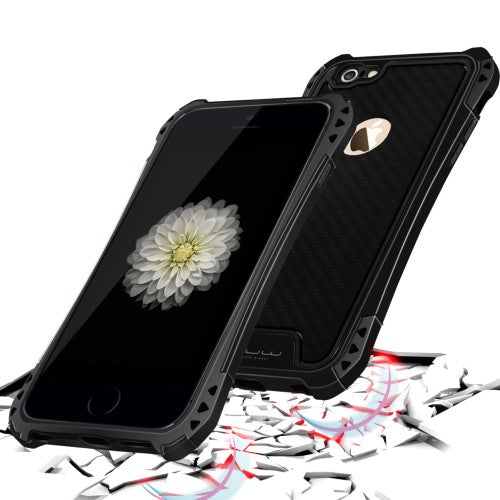 WUW Outdoor Case für Apple iPhone 6 6S Shockproof TPU Carbon Optik