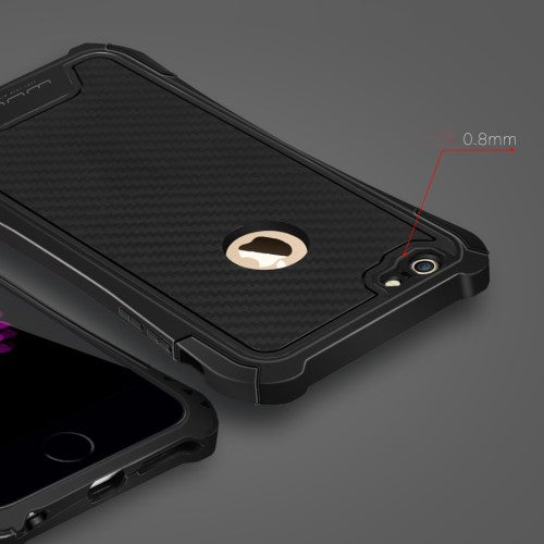 WUW Outdoor Case für Apple iPhone 6 6S Shockproof TPU Carbon Optik