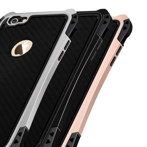 WUW Outdoor Case für Apple iPhone 6 6S Shockproof TPU Carbon Optik