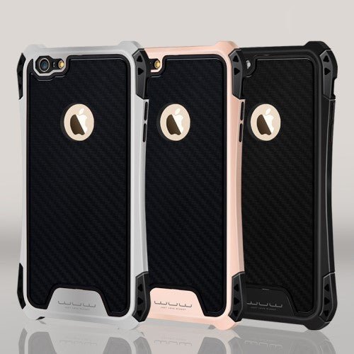 WUW Outdoor Case für Apple iPhone 6 6S Shockproof TPU Carbon Optik