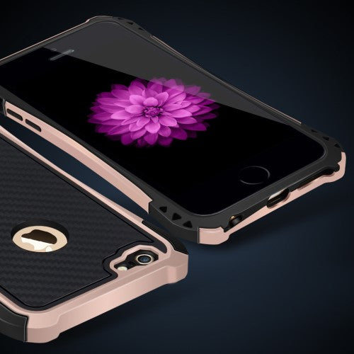 WUW Outdoor Case für Apple iPhone 6 6S Shockproof TPU Carbon Optik