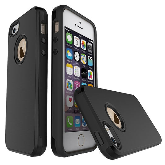 TPU PC Hybrid Case für Apple iPhone SE 5 5S Brushed Look
